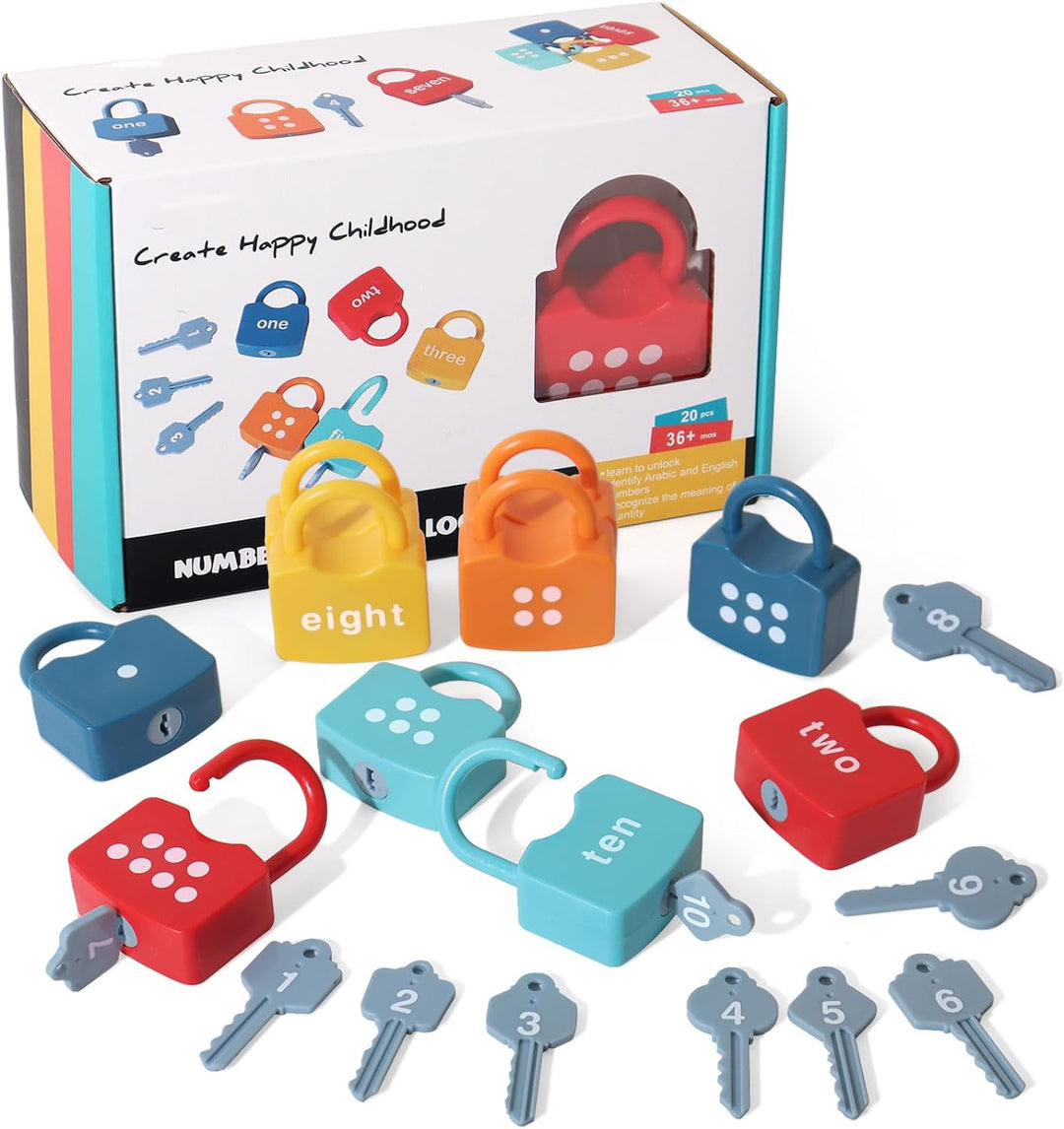 Learning Locks with Keys Numbers Matching & Counting Toys