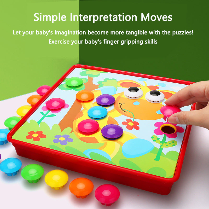 DIY educational toys large particles mushroom nail puzzle