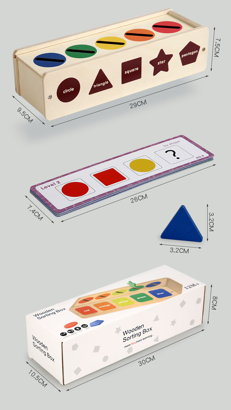 Wooden Color Shape Sorting Box