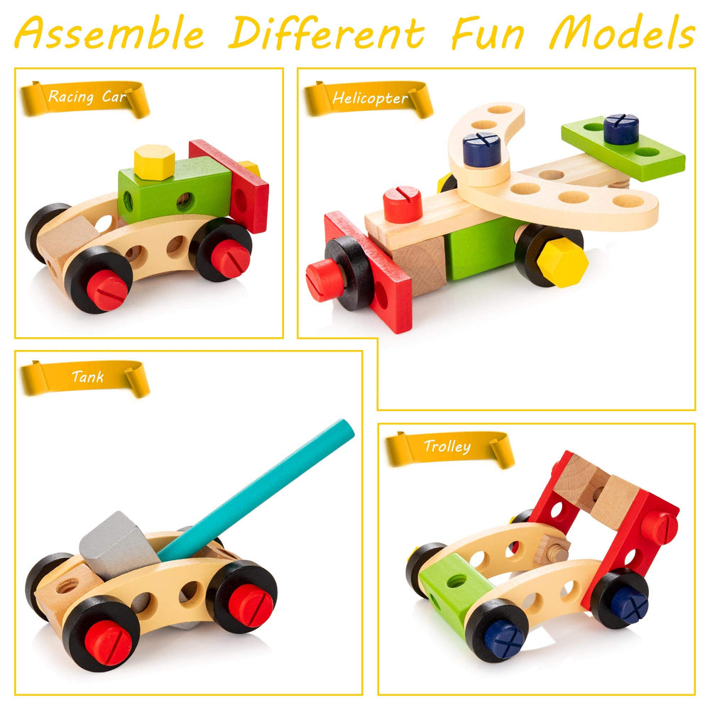 Wooden Toddler Tool Set, Montessori Education STEM Construction Toys