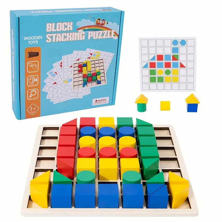 Wooden Creative Splicing Building Blocks Puzzle