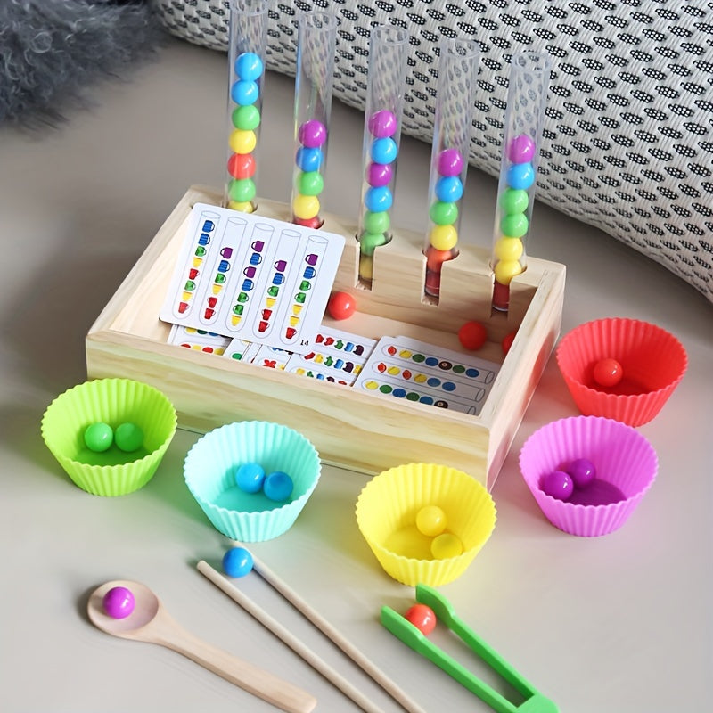 Montessori Early Education Clip Toys Test Tube Clip Colour Beads