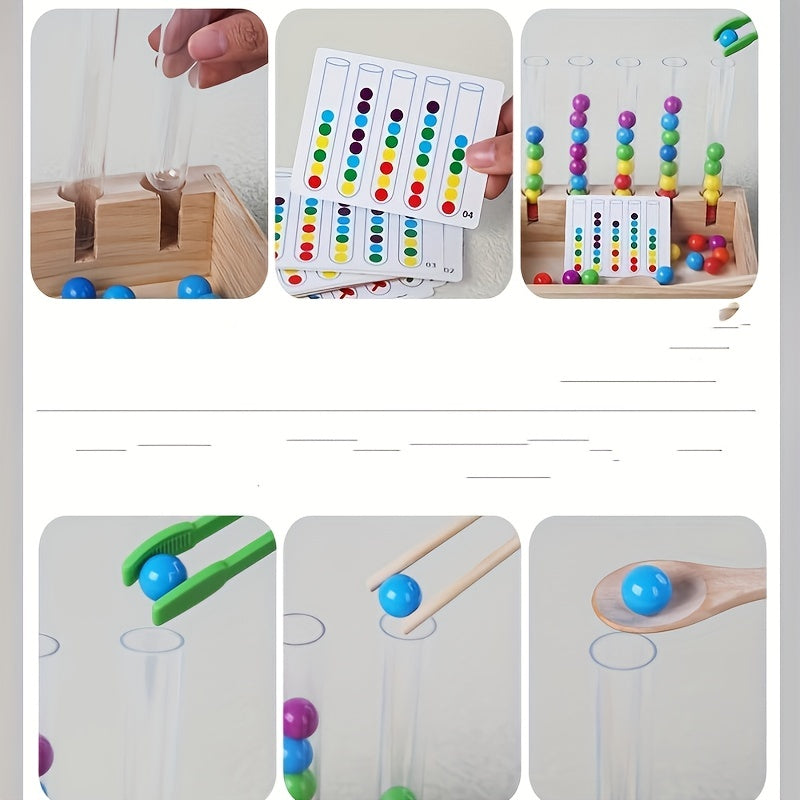 Montessori Early Education Clip Toys Test Tube Clip Colour Beads