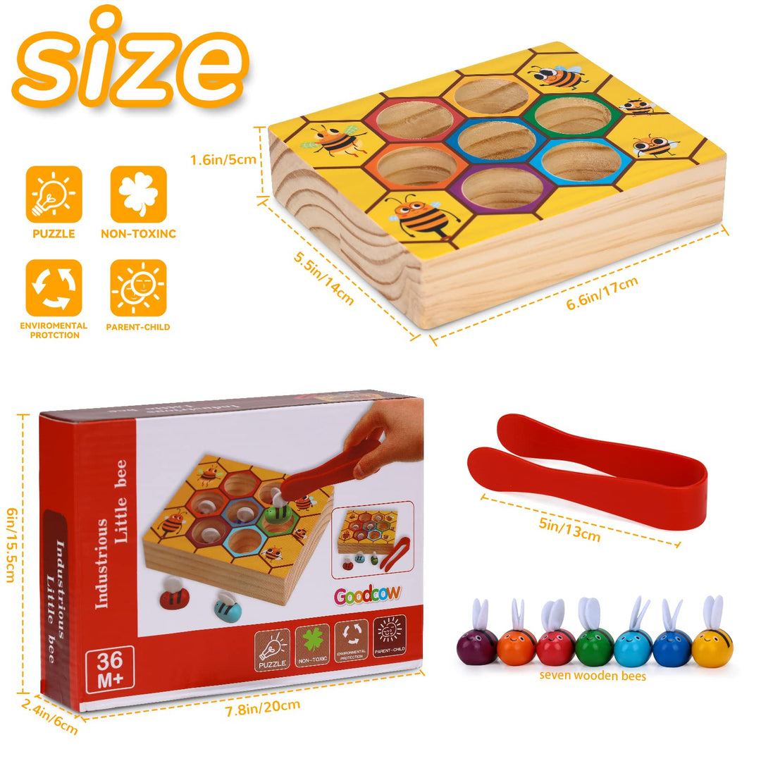 Montessori Beehive Matching Game Colour Recognition - Toy Gifts for Kids