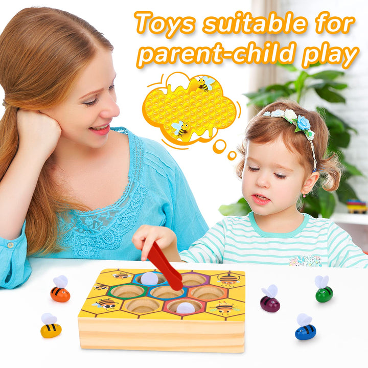 Montessori Beehive Matching Game Colour Recognition - Toy Gifts for Kids