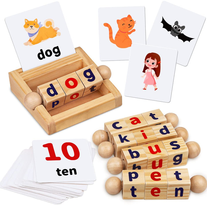 Wooden Scrabble Word Play Set Shelf