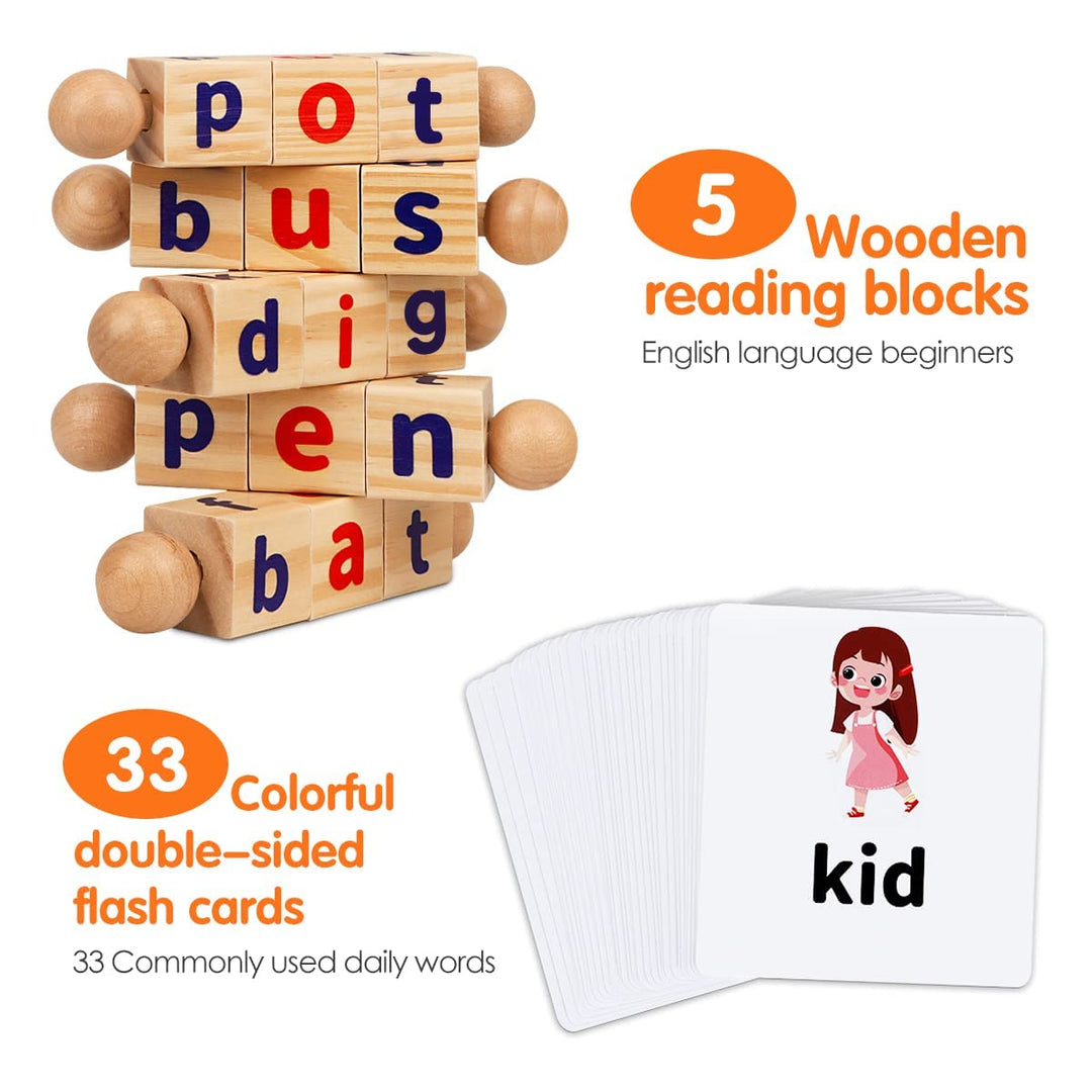 Wooden Scrabble Word Play Set Shelf