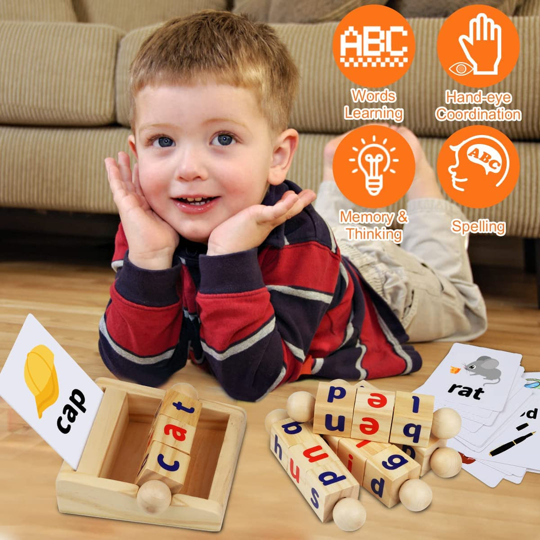 Wooden Scrabble Word Play Set Shelf