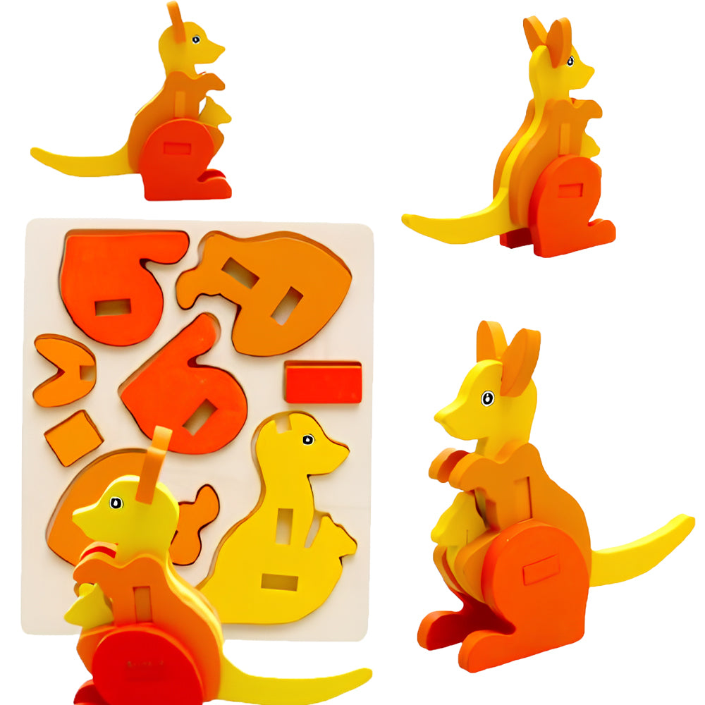 Children's Wooden 3D Animal Stereo Puzzle