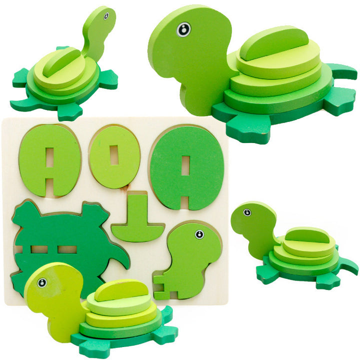 Children's Wooden 3D Animal Stereo Puzzle