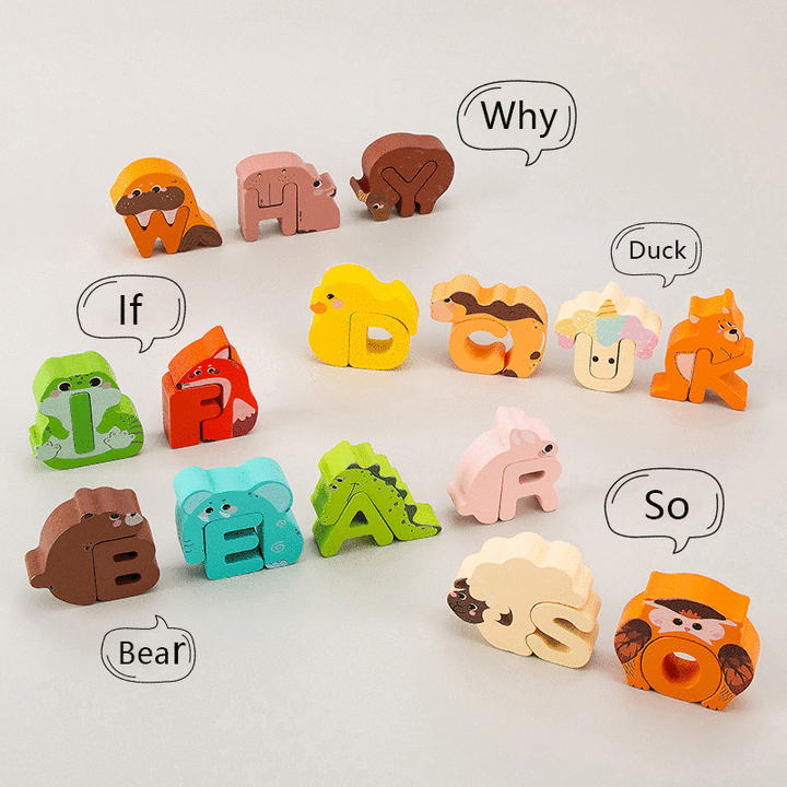 Children's cartoon animal letters puzzle toys