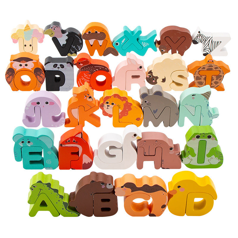 Children's cartoon animal letters puzzle toys