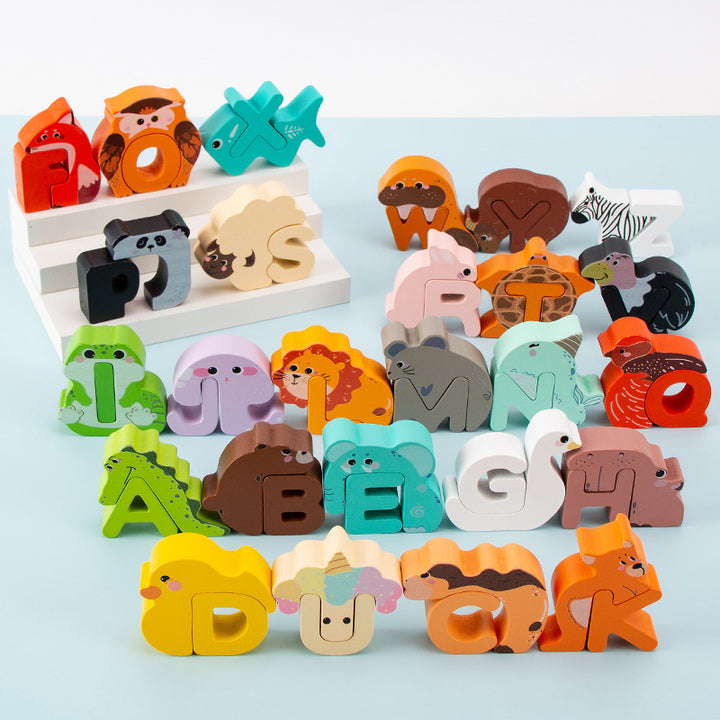 Children's cartoon animal letters puzzle toys