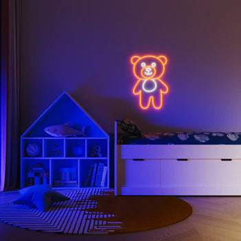 Yellow Cute Bear Neon Sign