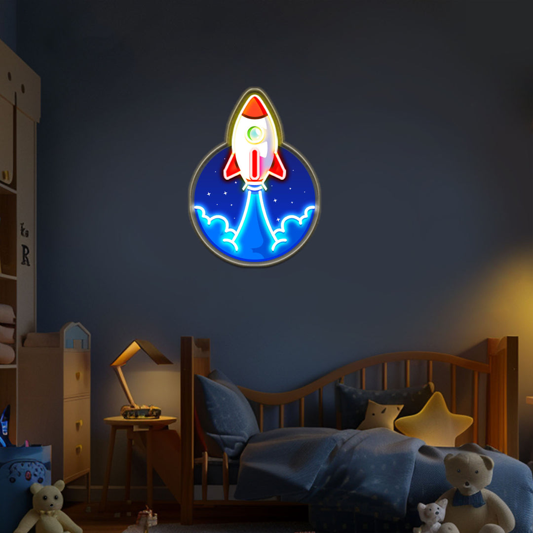 Space Rocket Neon Sign