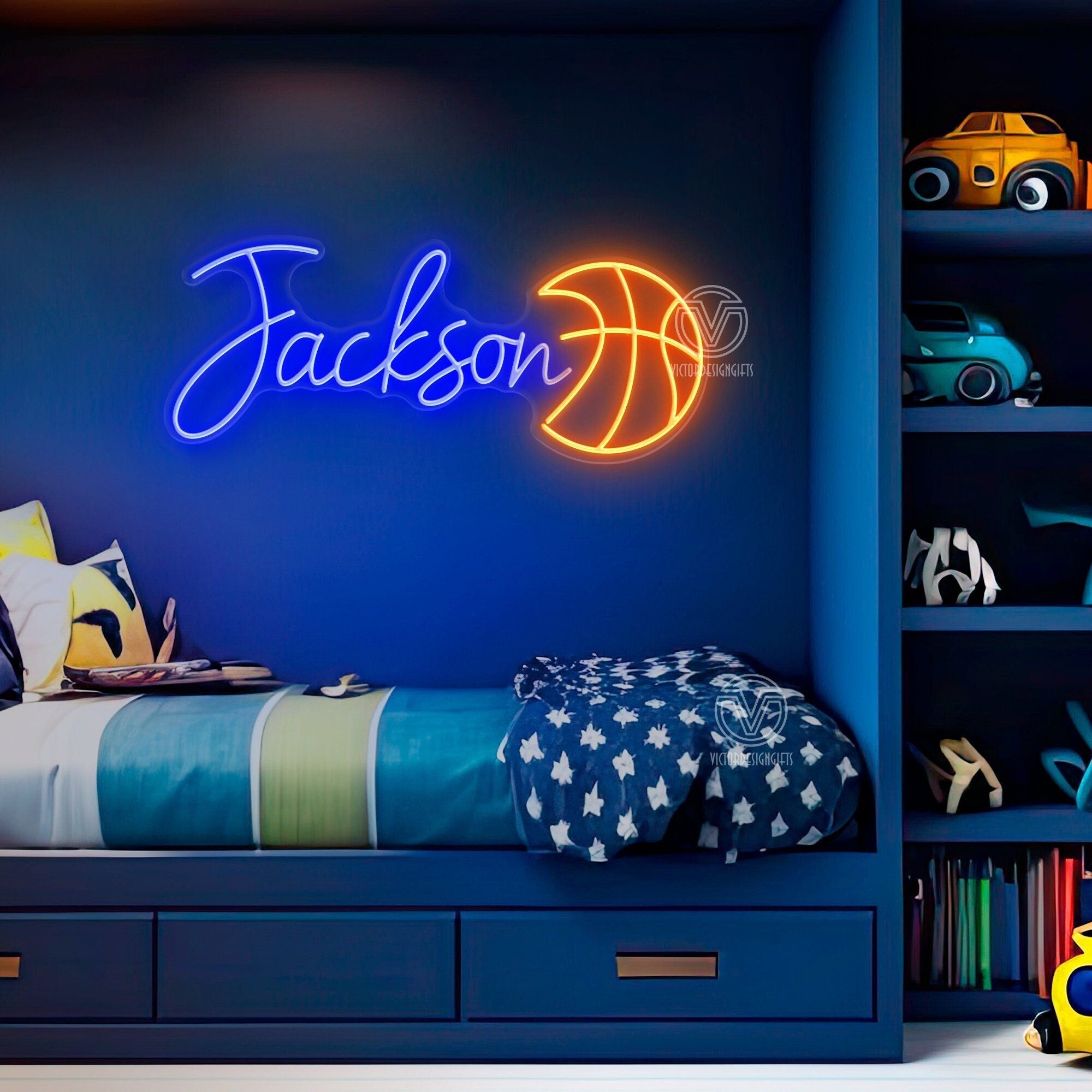 Personalized Name and Sports Balls Neon Sign – Woodemon