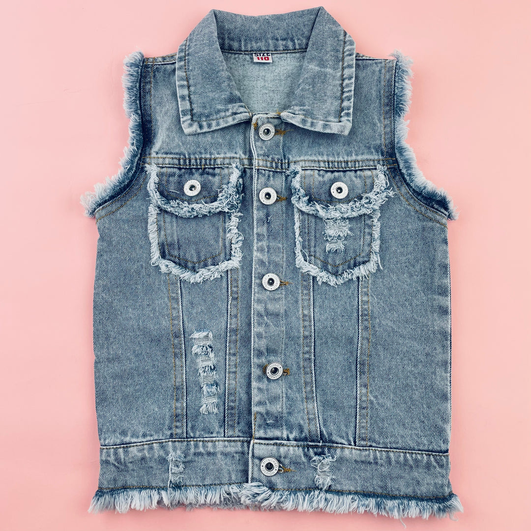 Personalized Childrens Patch Denim Vest