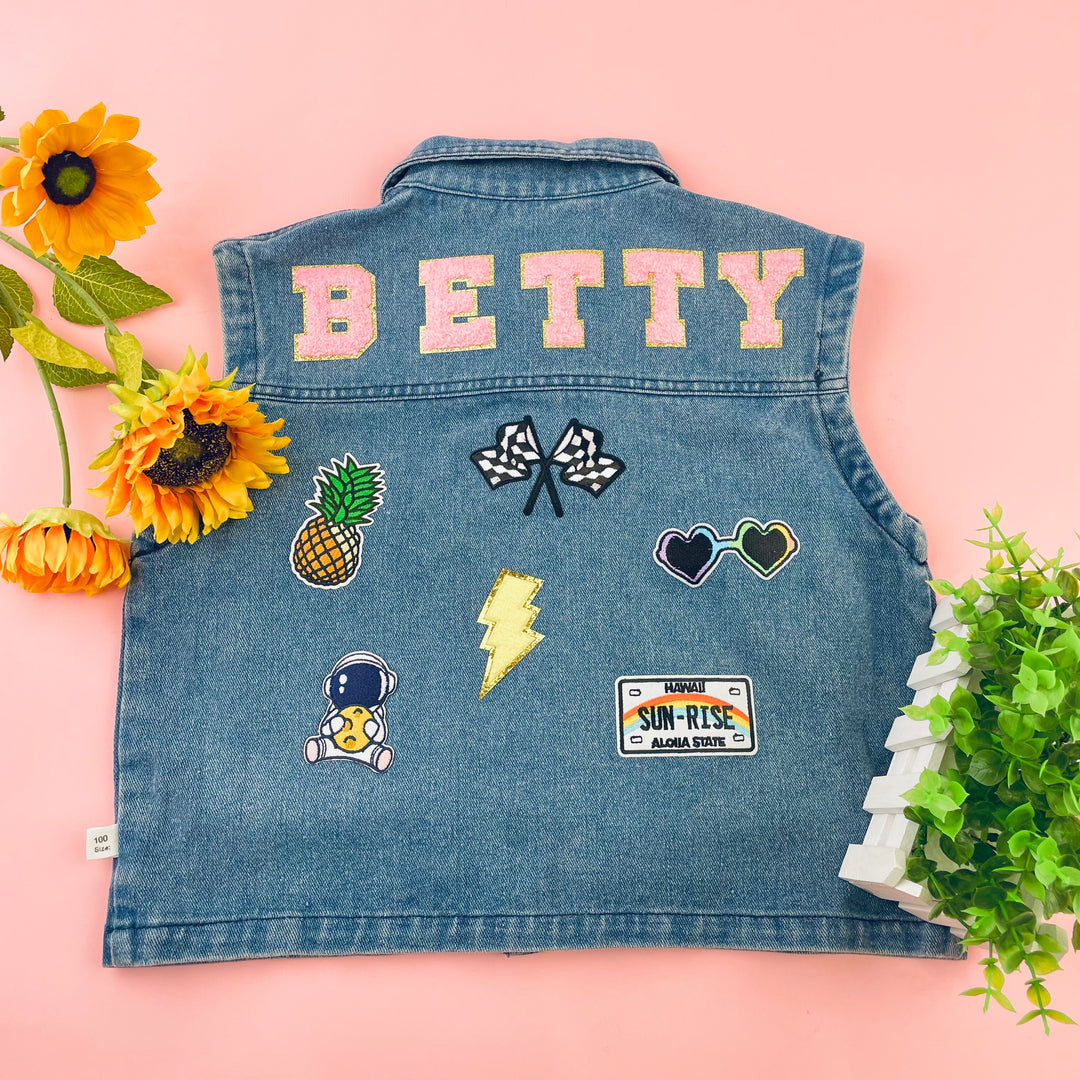 Personalized Children's Patch Denim Vest