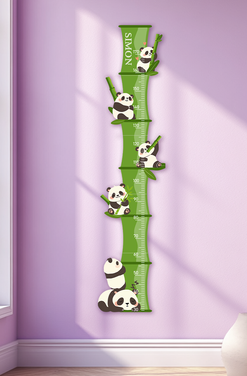 Personalized Wooden Panda Bamboo Growth Chart