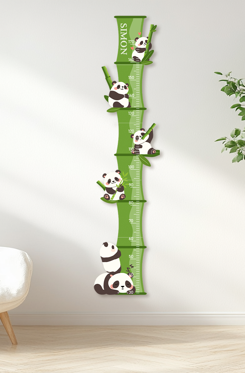 Personalized Wooden Panda Bamboo Growth Chart