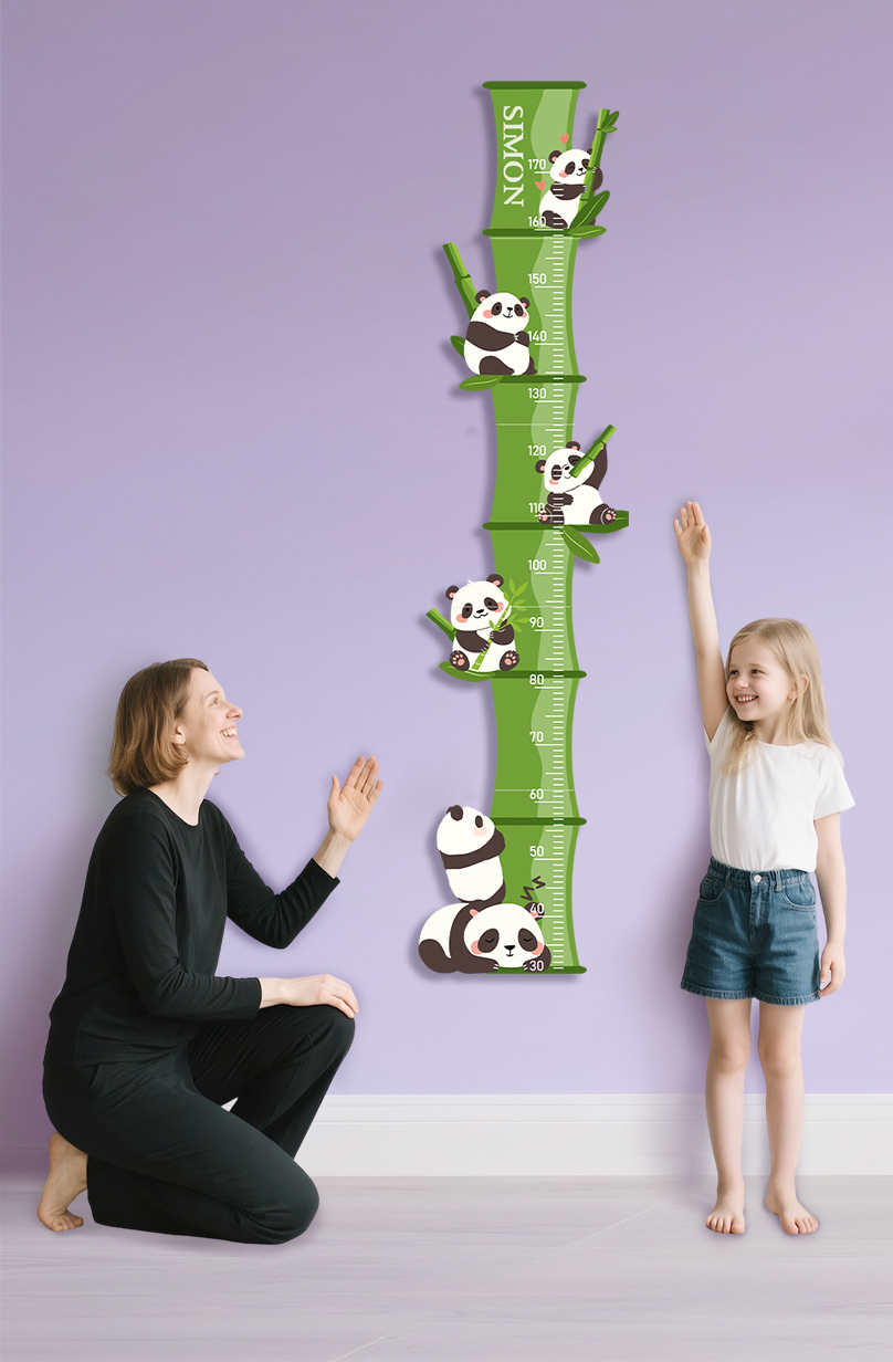 Personalized Wooden Panda Bamboo Growth Chart