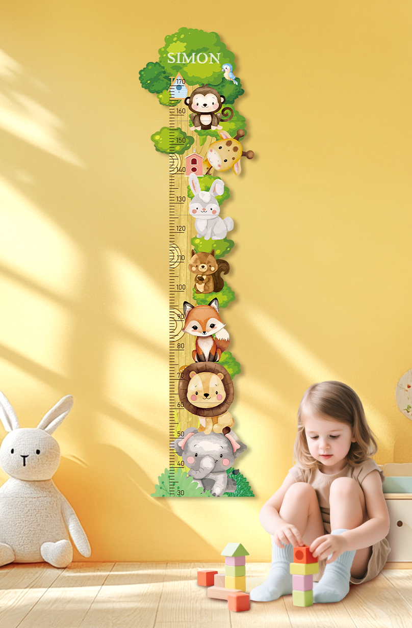 Personalized Wooden Forest Friends Growth Chart