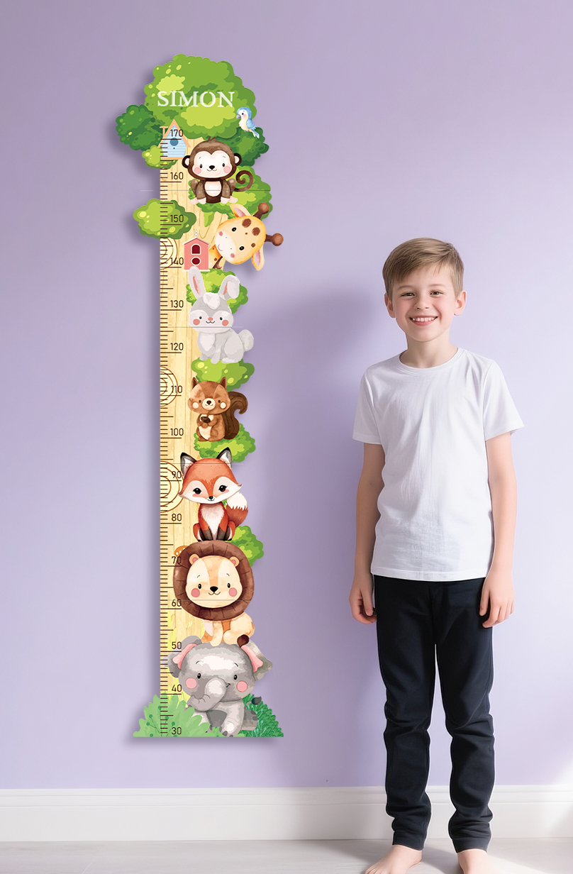 Personalized Wooden Forest Friends Growth Chart