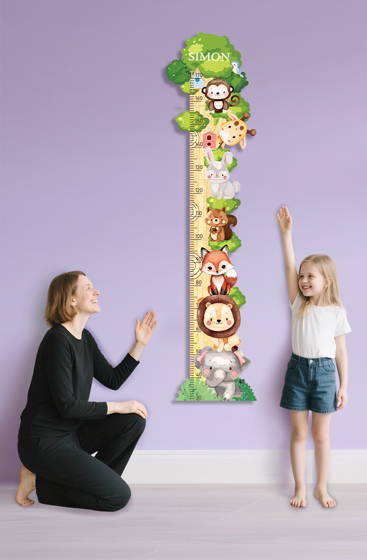 Personalized Wooden Forest Friends Growth Chart