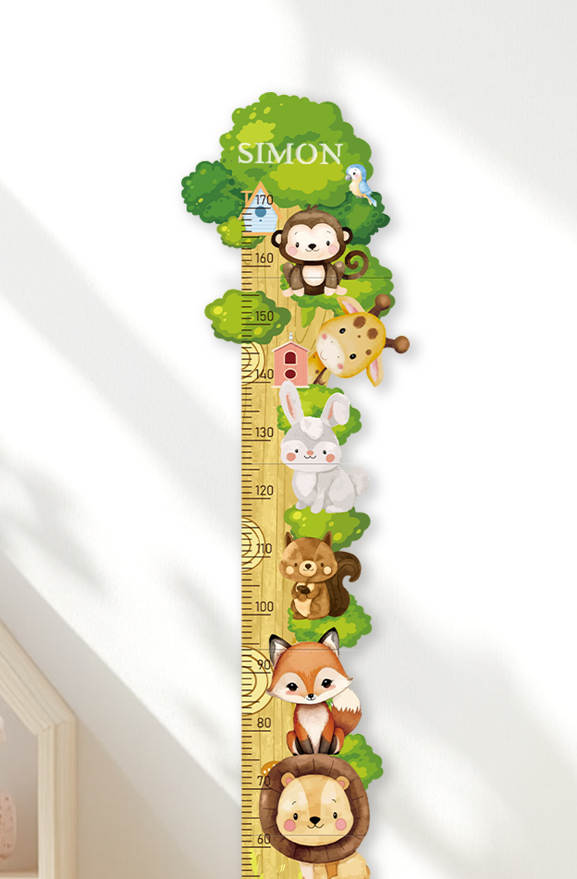Personalized Wooden Forest Friends Growth Chart