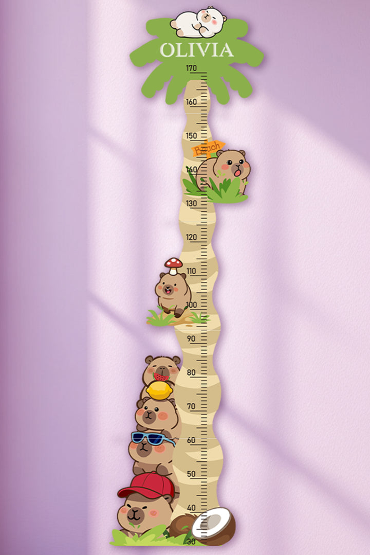 Personalized Wooden Coconut Bear Growth Chart