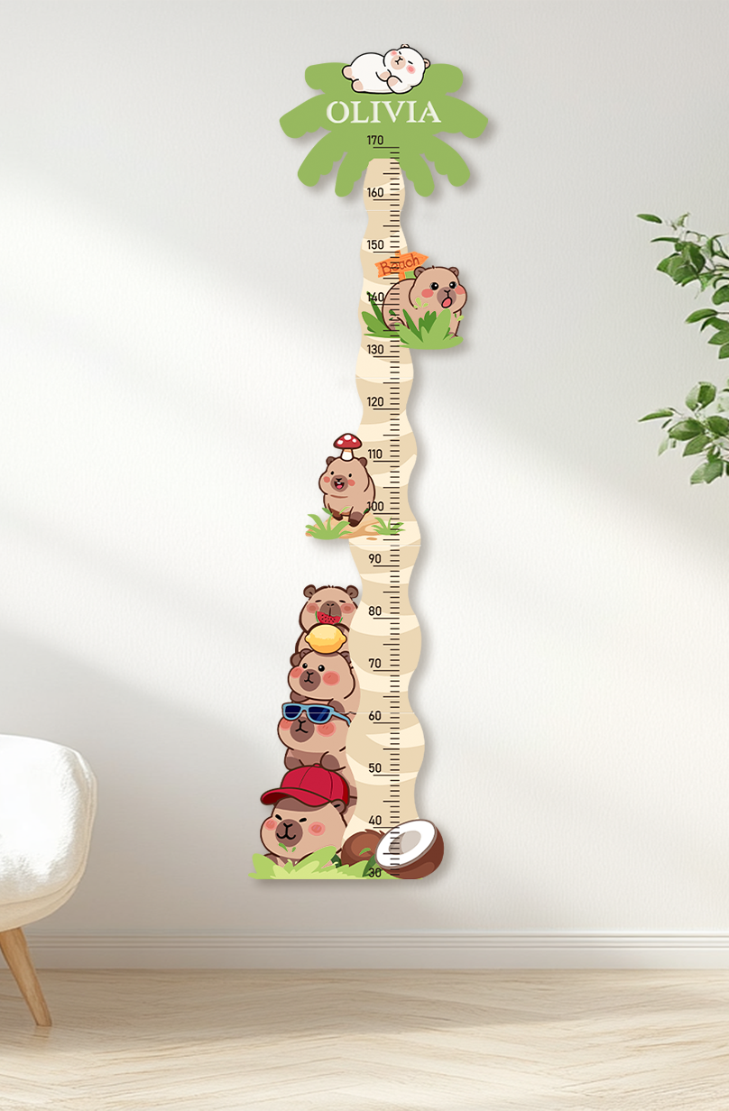 Personalized Wooden Coconut Bear Growth Chart