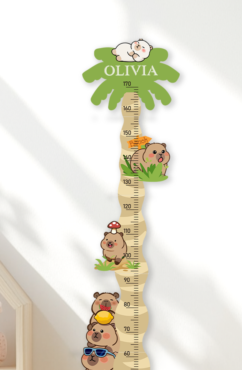 Personalized Wooden Coconut Bear Growth Chart