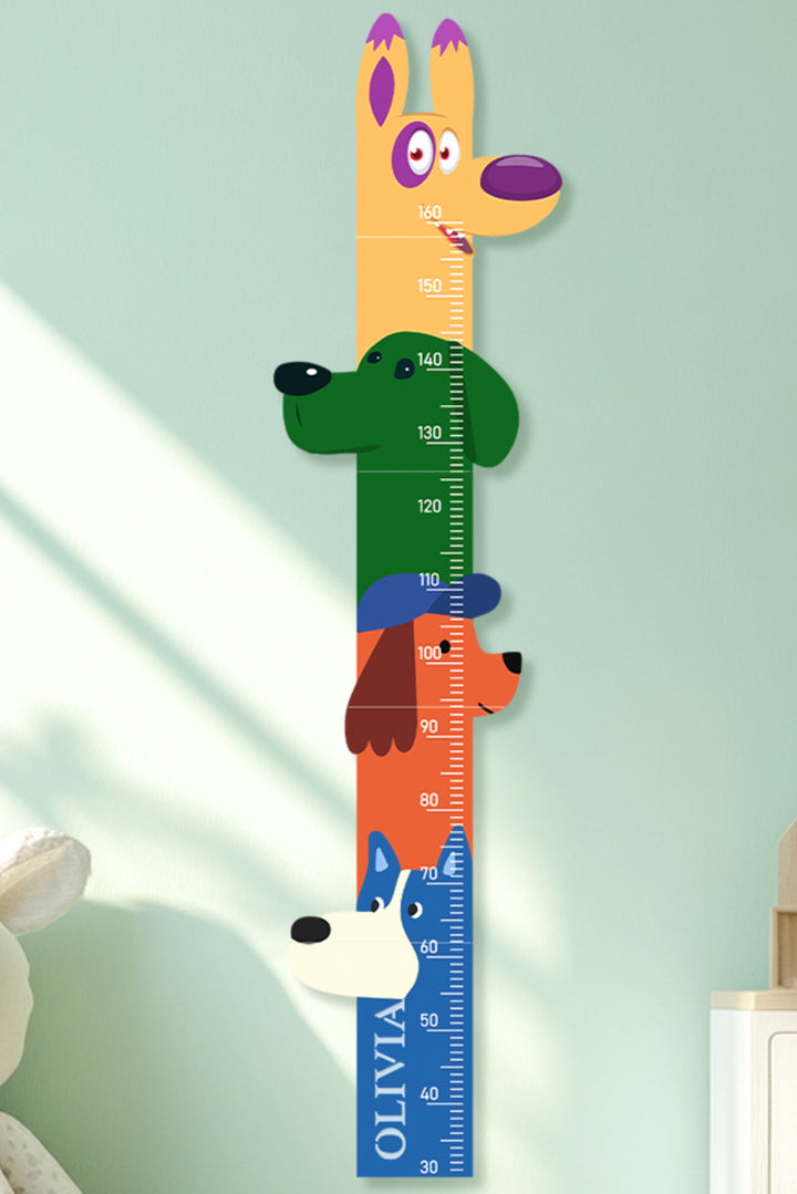 Personalized Wooden Colorful Dog Parade Growth Chart