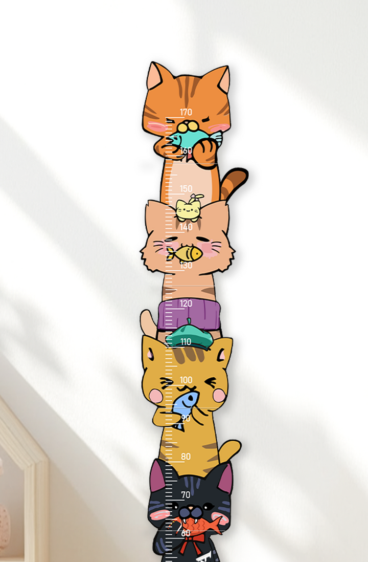 Personalized Wooden Stacked Cats Growth Chart