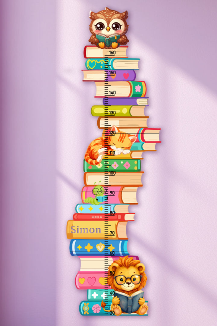 Personalized Wooden Bookstack Growth Chart