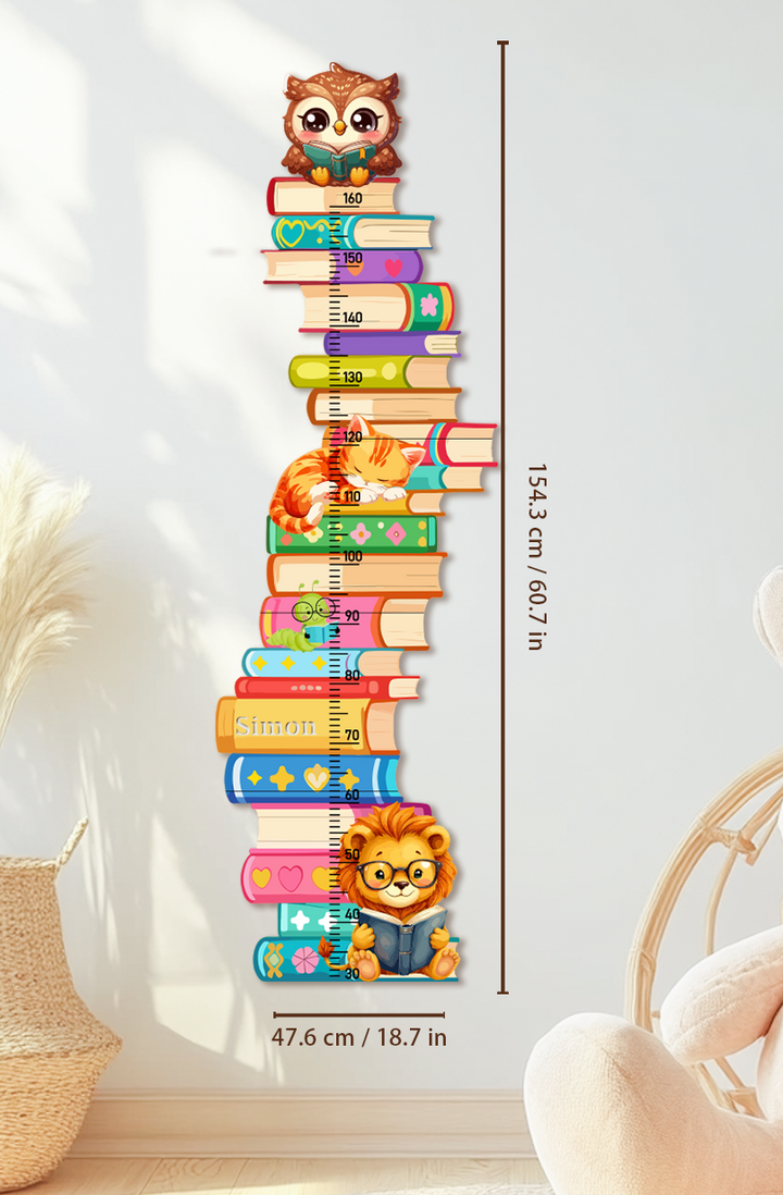 Personalized Wooden Bookstack Growth Chart