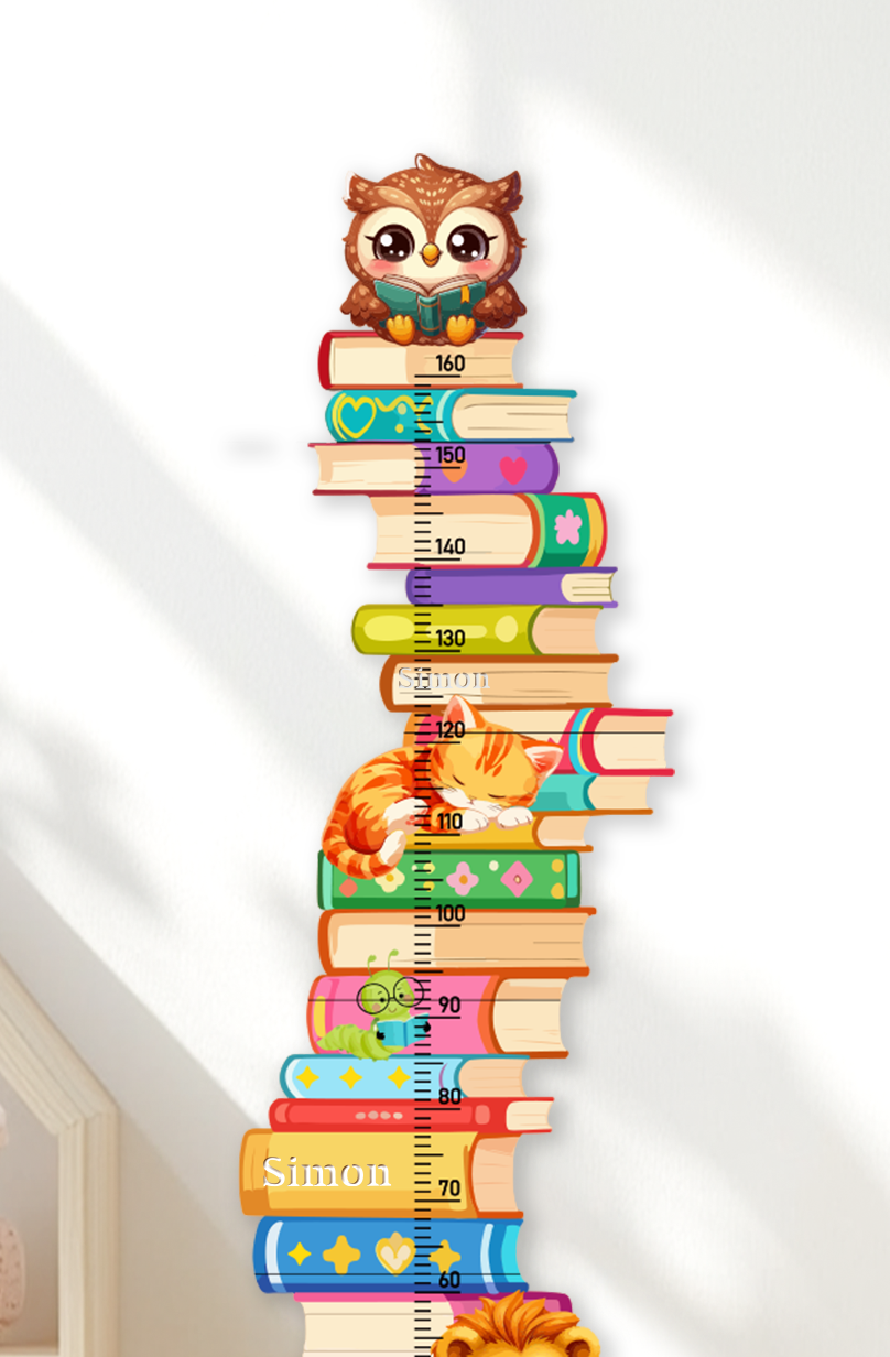 Personalized Wooden Bookstack Growth Chart