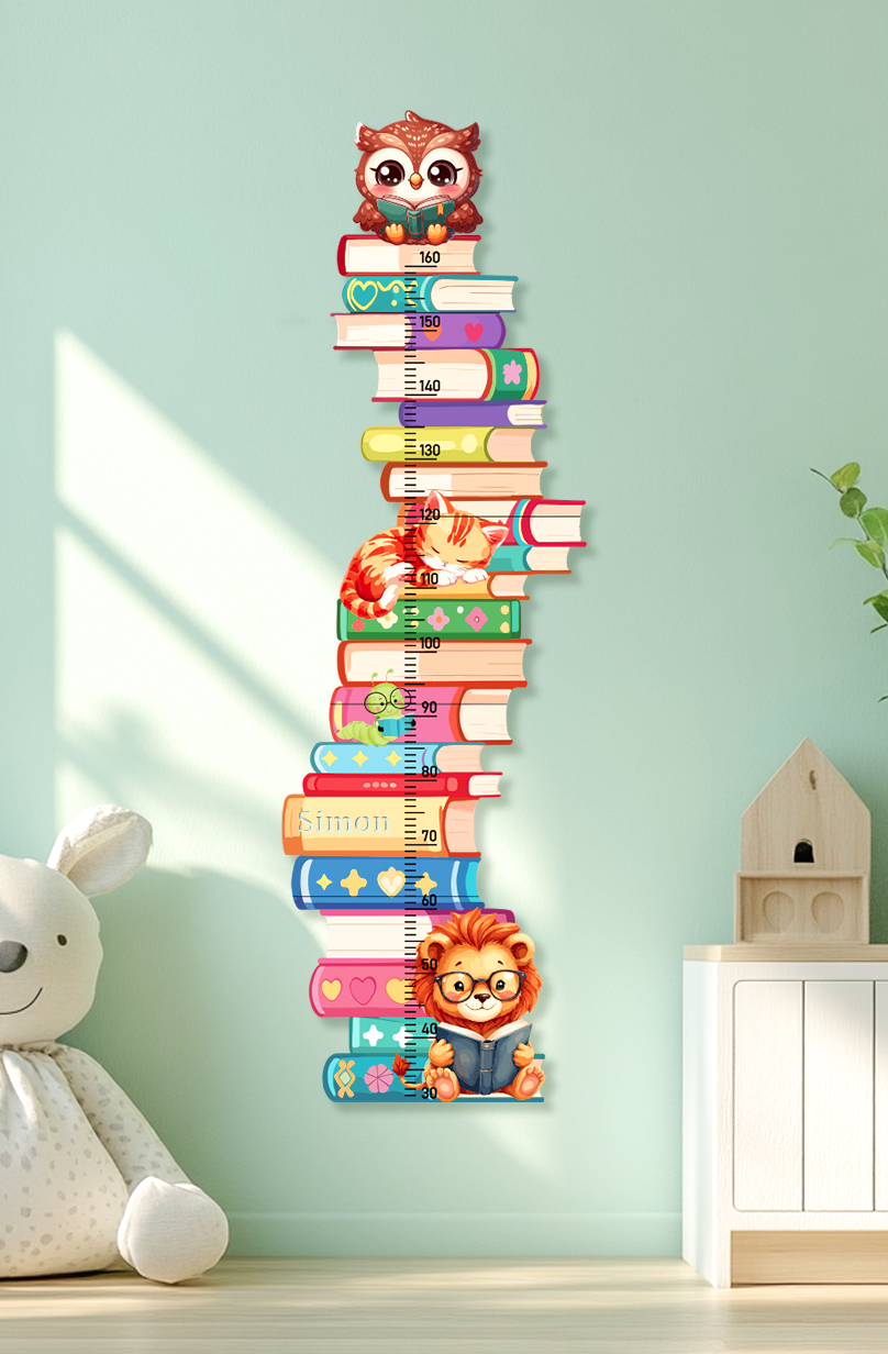 Personalized Wooden Bookstack Growth Chart