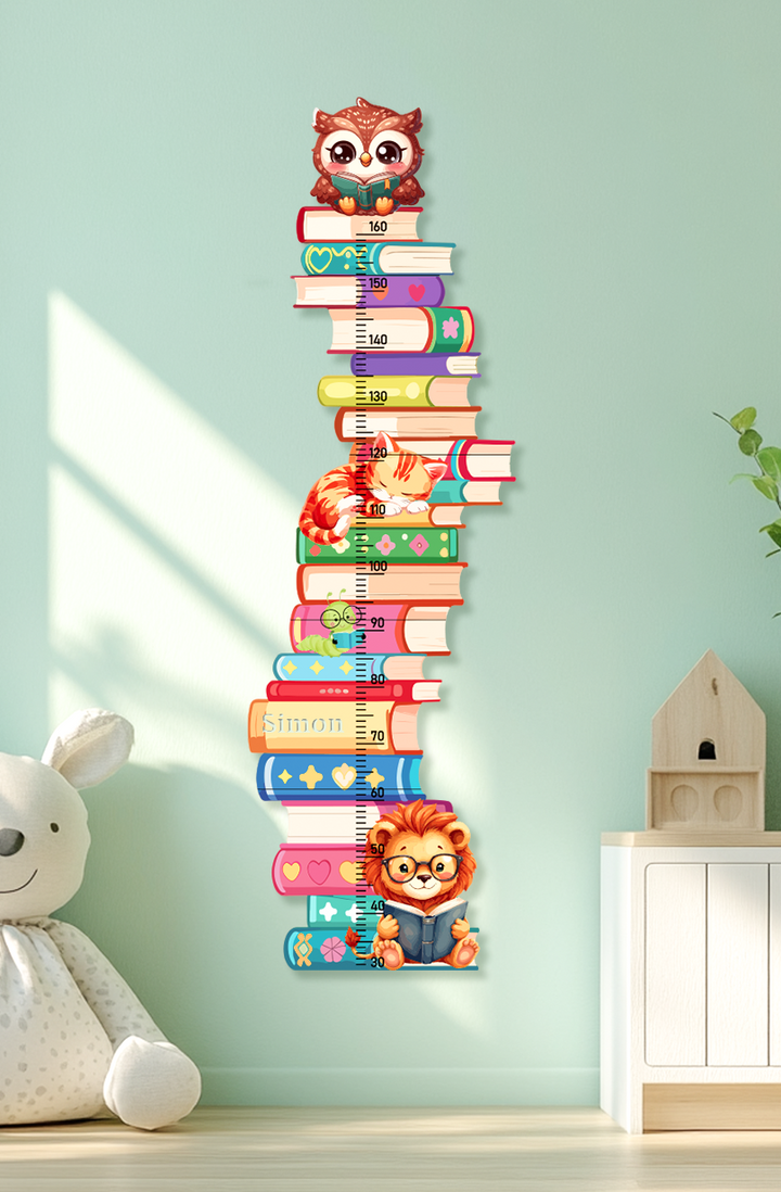 Personalized Wooden Bookstack Growth Chart