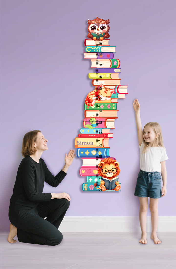 Personalized Wooden Bookstack Growth Chart