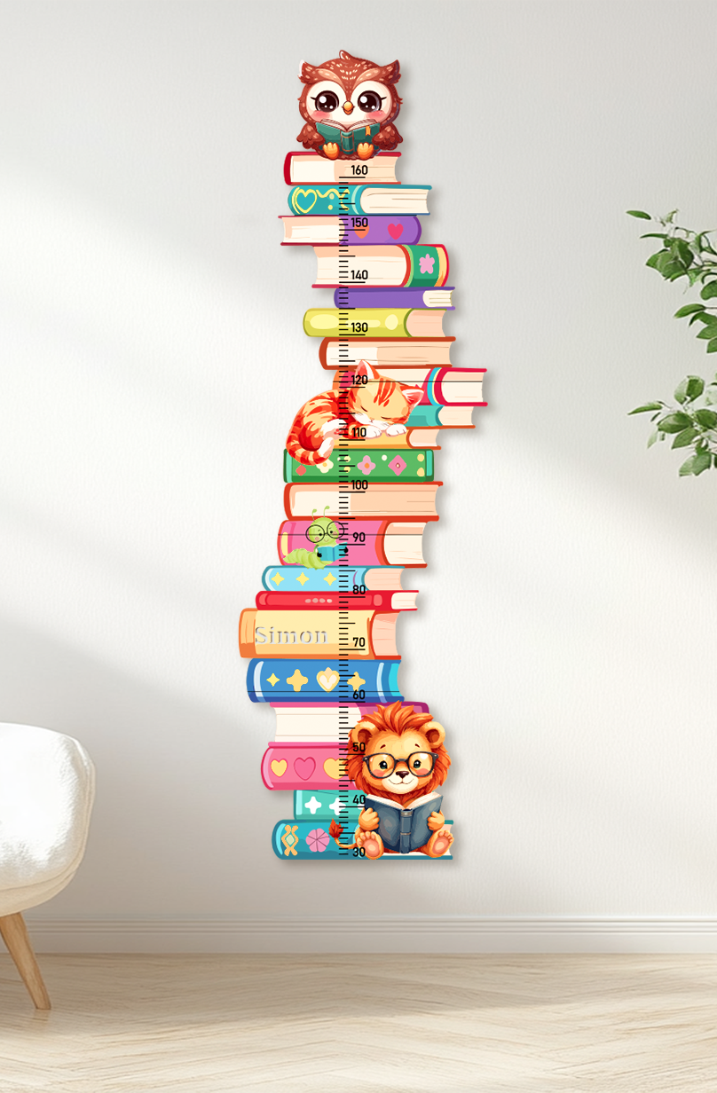 Personalized Wooden Bookstack Growth Chart
