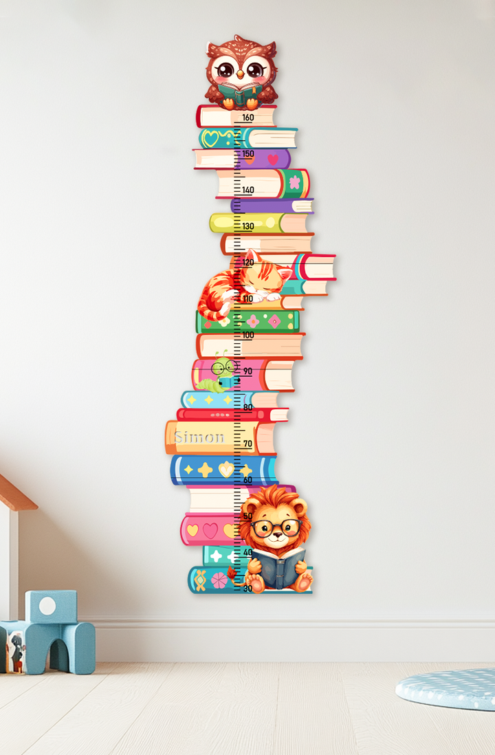Personalized Wooden Bookstack Growth Chart
