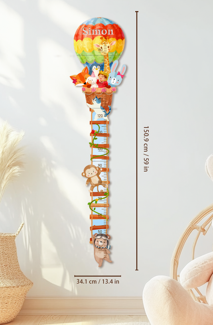 Personalized Wooden Hot Air Balloon Growth Chart