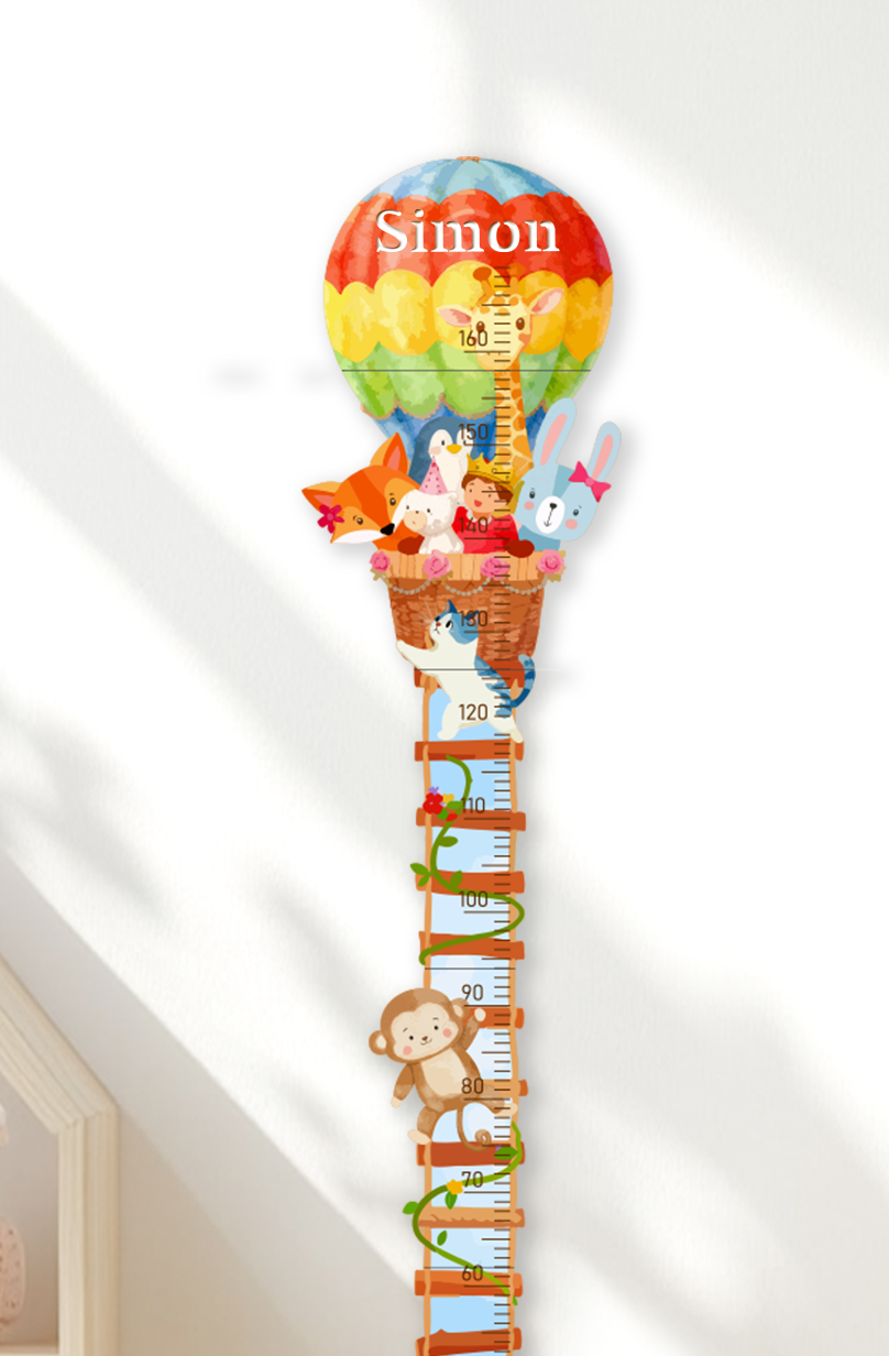 Personalized Wooden Hot Air Balloon Growth Chart