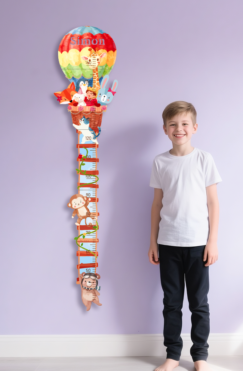 Personalized Wooden Hot Air Balloon Growth Chart