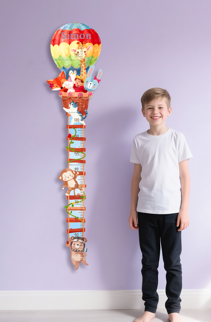 Personalized Wooden Hot Air Balloon Growth Chart