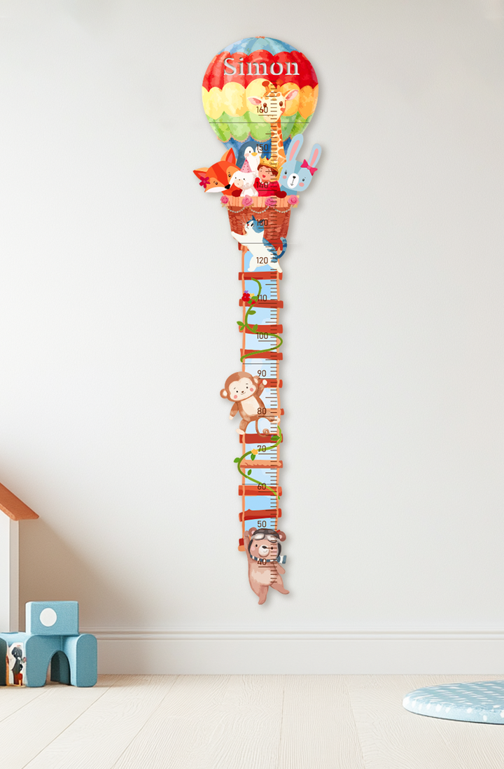 Personalized Wooden Hot Air Balloon Growth Chart