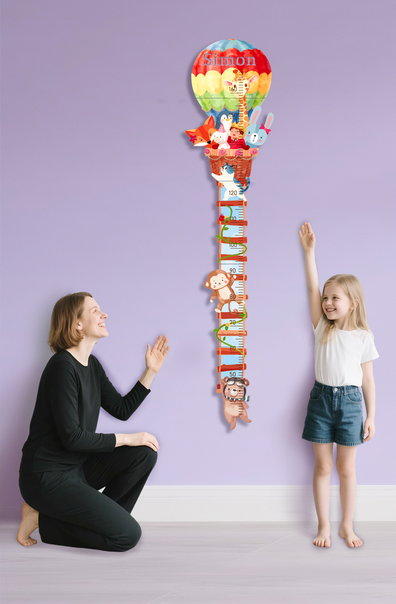 Personalized Wooden Hot Air Balloon Growth Chart