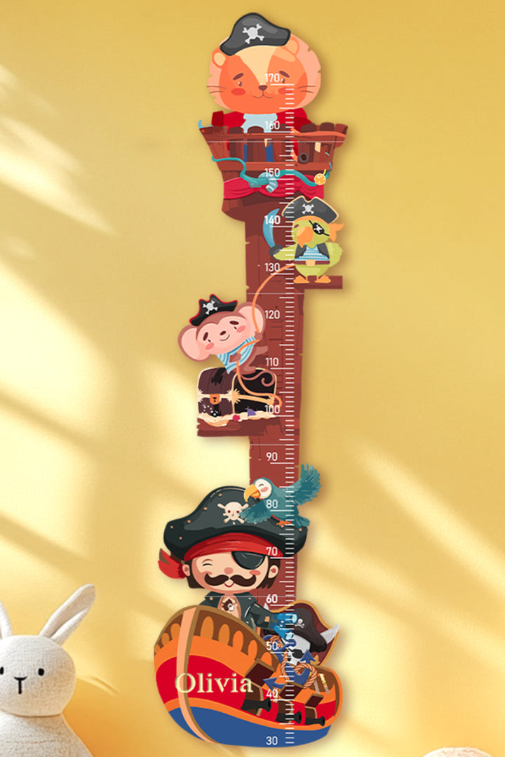 Personalized Wooden Pirate Ship Growth Chart