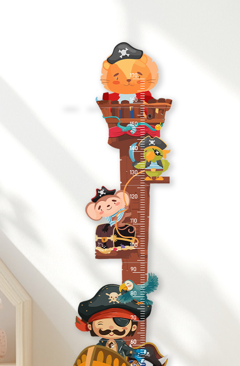 Personalized Wooden Pirate Ship Growth Chart